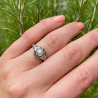 All the Deco Details Diamond Engagement Ring