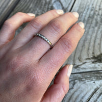 Channel Set Vintage White Gold Diamond Band