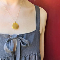Engraved "1908" Gold Locket with Hinged Bale