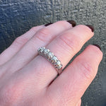 White Gold Filigree Five Diamond Band