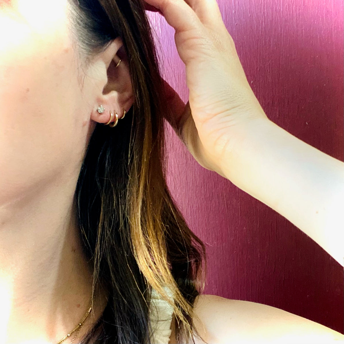 Vintage Diamond Recycled White Gold Studs