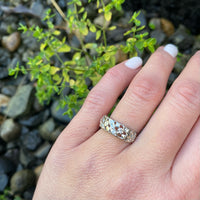 Romantic Diamond-Spangled White Gold Band