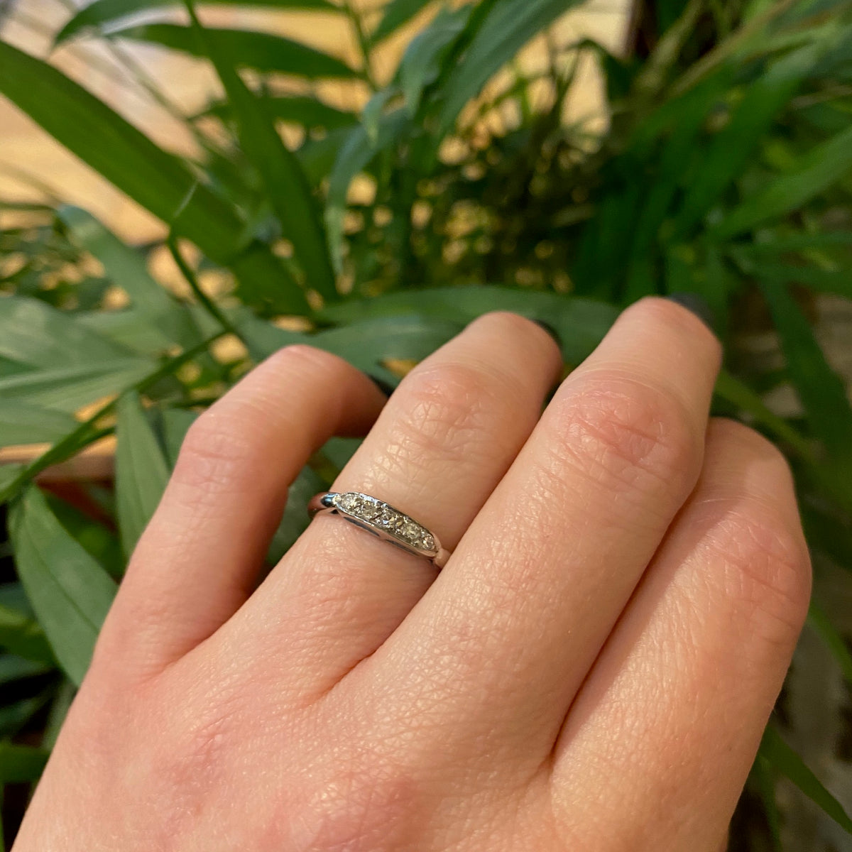 Simply Lovely Vintage Platinum and Diamond Band
