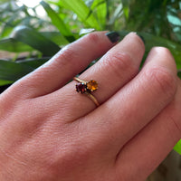 Vintage Garnet and Citrine Toi et Moi Ring
