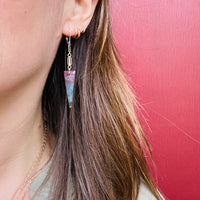 Red and Green Moss Agate Spike Earrings by brunet