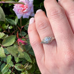 Floral Filigree Deco Diamond Engagement Ring
