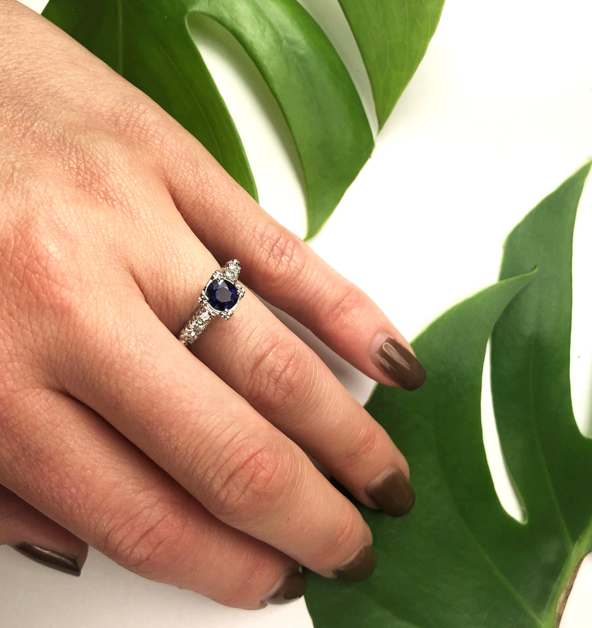 Timeless Vintage 40's Platinum Sapphire Engagement Ring
