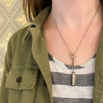 Tough & Sweet Silver Plate Tiny Knife Necklace