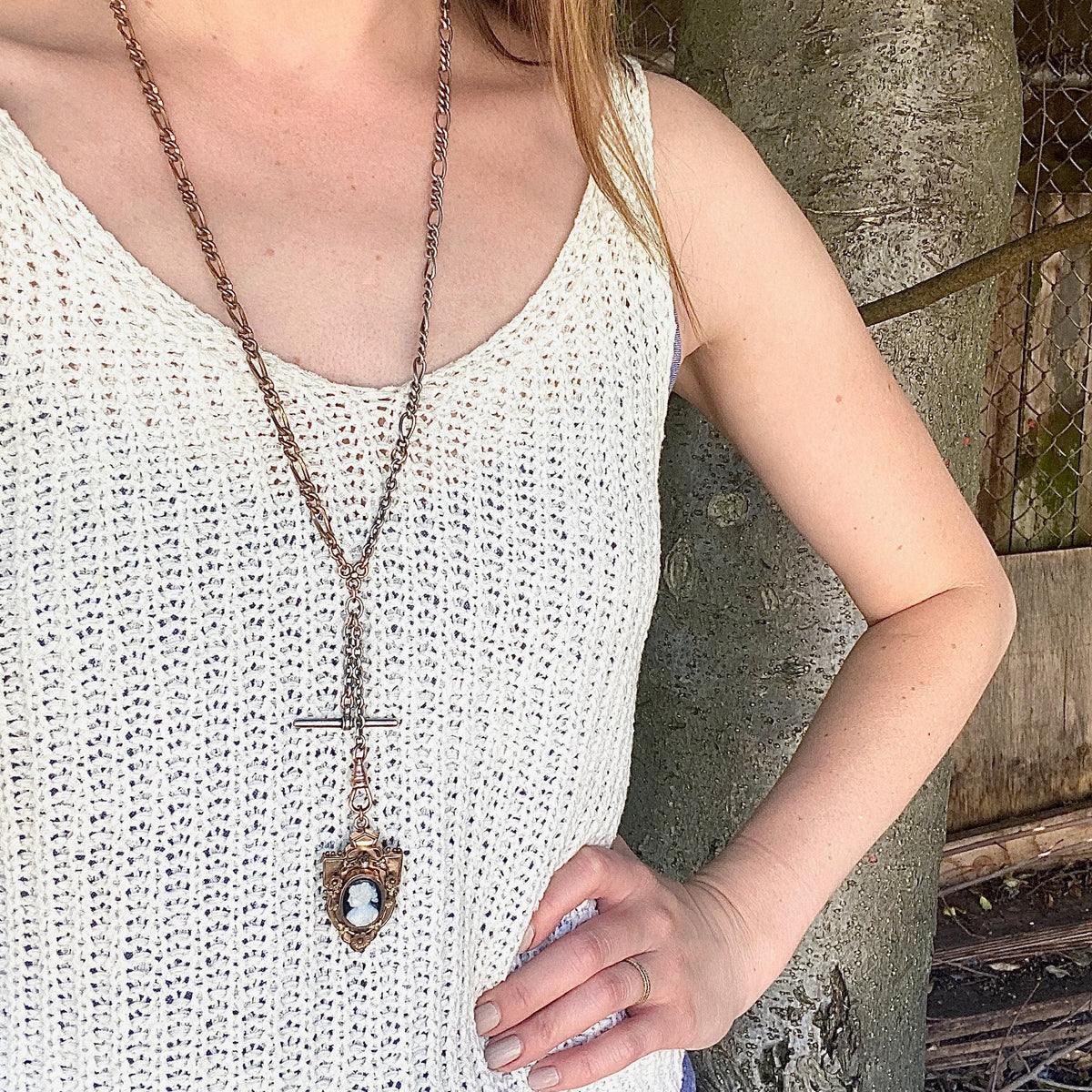 Double Two Tone Figaro Fob Chain by AI