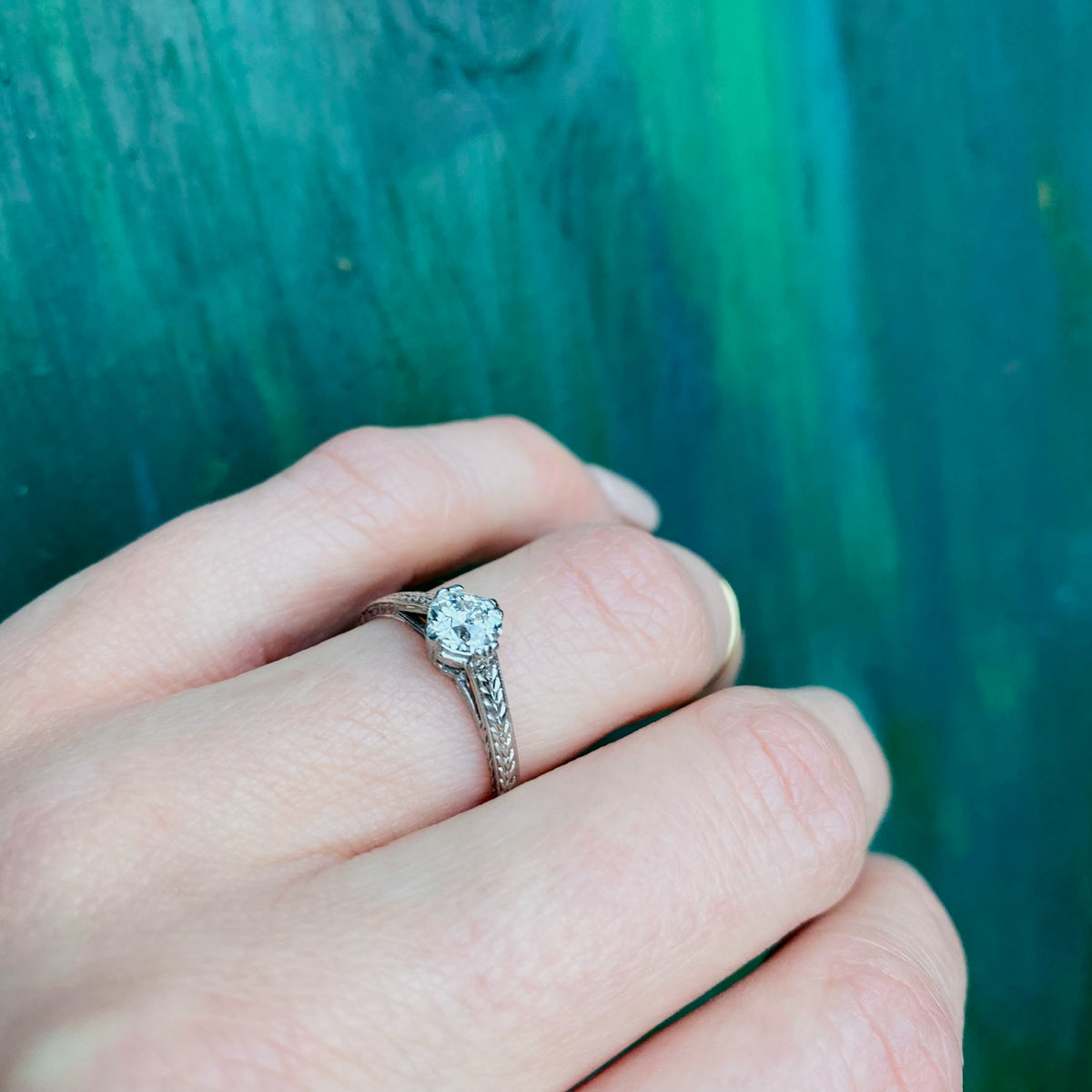 Edwardian Platinum OEC Diamond Solitaire