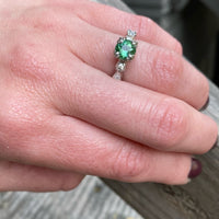 Sweetheart Green Tourmaline Engagement Ring