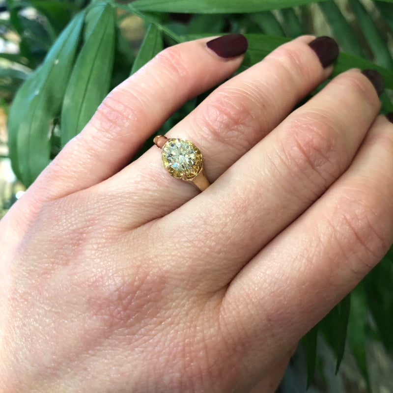 Old European Cut Diamond Vintage Solitaire Engagement Ring
