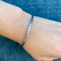 Vintage Sterling Silver Bangle with Engraved Leaves