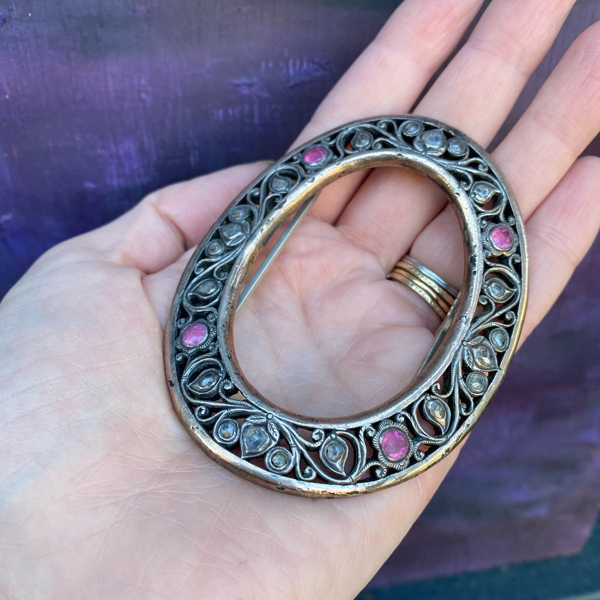 Regency Era Gold & Silver Buckle with Sapphires