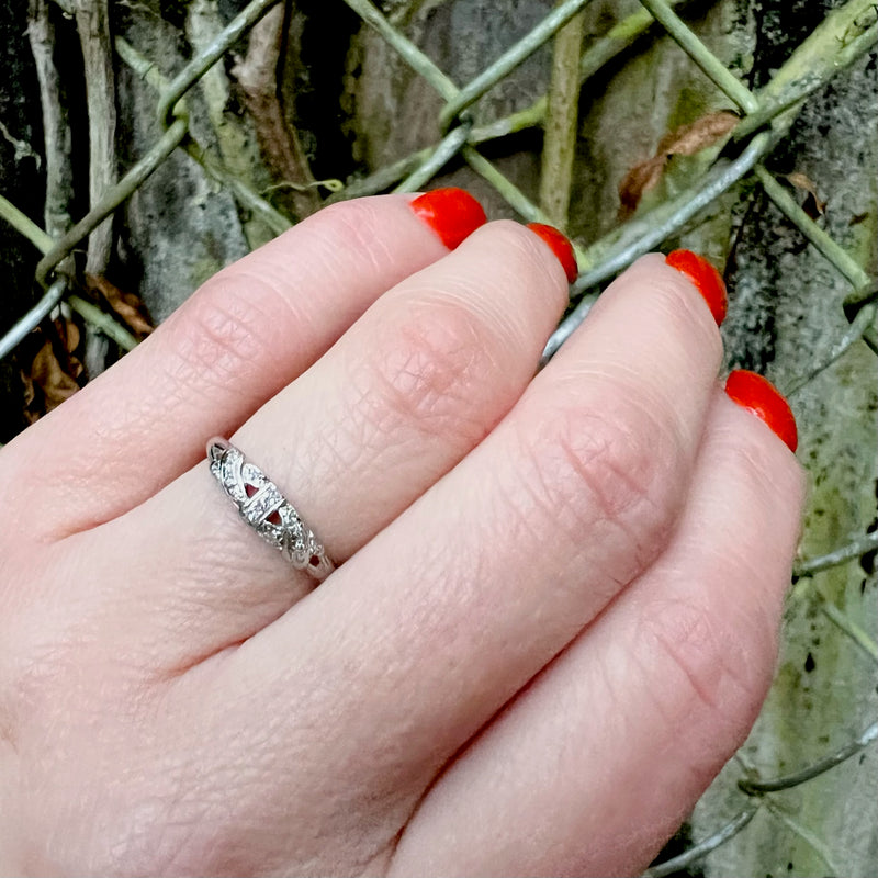 Whimsical Platinum Diamond Band