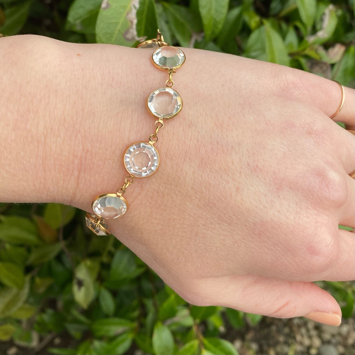 Faceted Crystal Link Bracelet