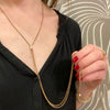 Lovely Long Opal and Pearl Slide Chain