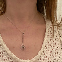 White Gold and Diamond Art Deco Lavalier Necklace