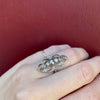 Lacy Edwardian Filigree Ring with Diamonds & Pearls