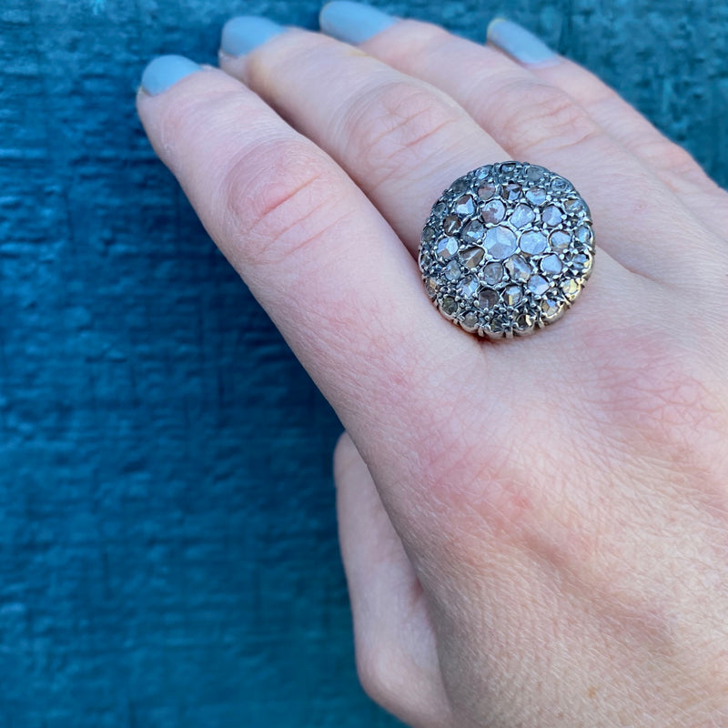 Extra Fabulous Rose Cut Diamond Target Ring
