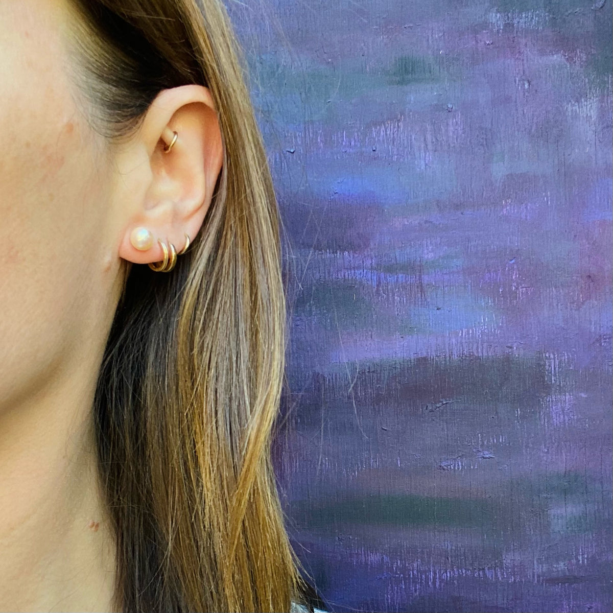 Creamy Vintage Cultured Pearl Stud Earrings