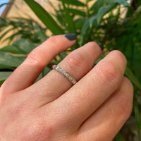 Forget Me Not White Gold Band with Diamonds