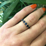 Antique Rose Gold Blue Sapphire Band