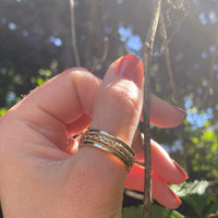 Vintage Mens Wedding Band with Woven Gold Plait