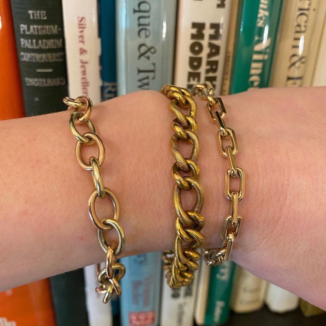1970s Heavy Link 14k Gold Bracelet