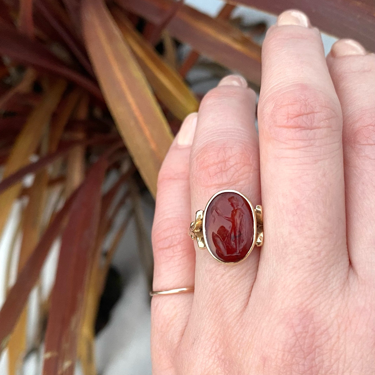 Carnelian Intaglio Ring The God Mars