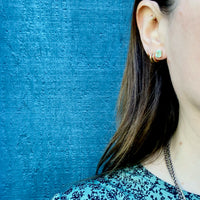 Spring Green Emerald Cut Emerald Studs