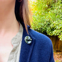 Victorian Moss Agate Scottish Pebble Brooch