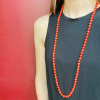 Intense Red Antique Organic Bead Necklace