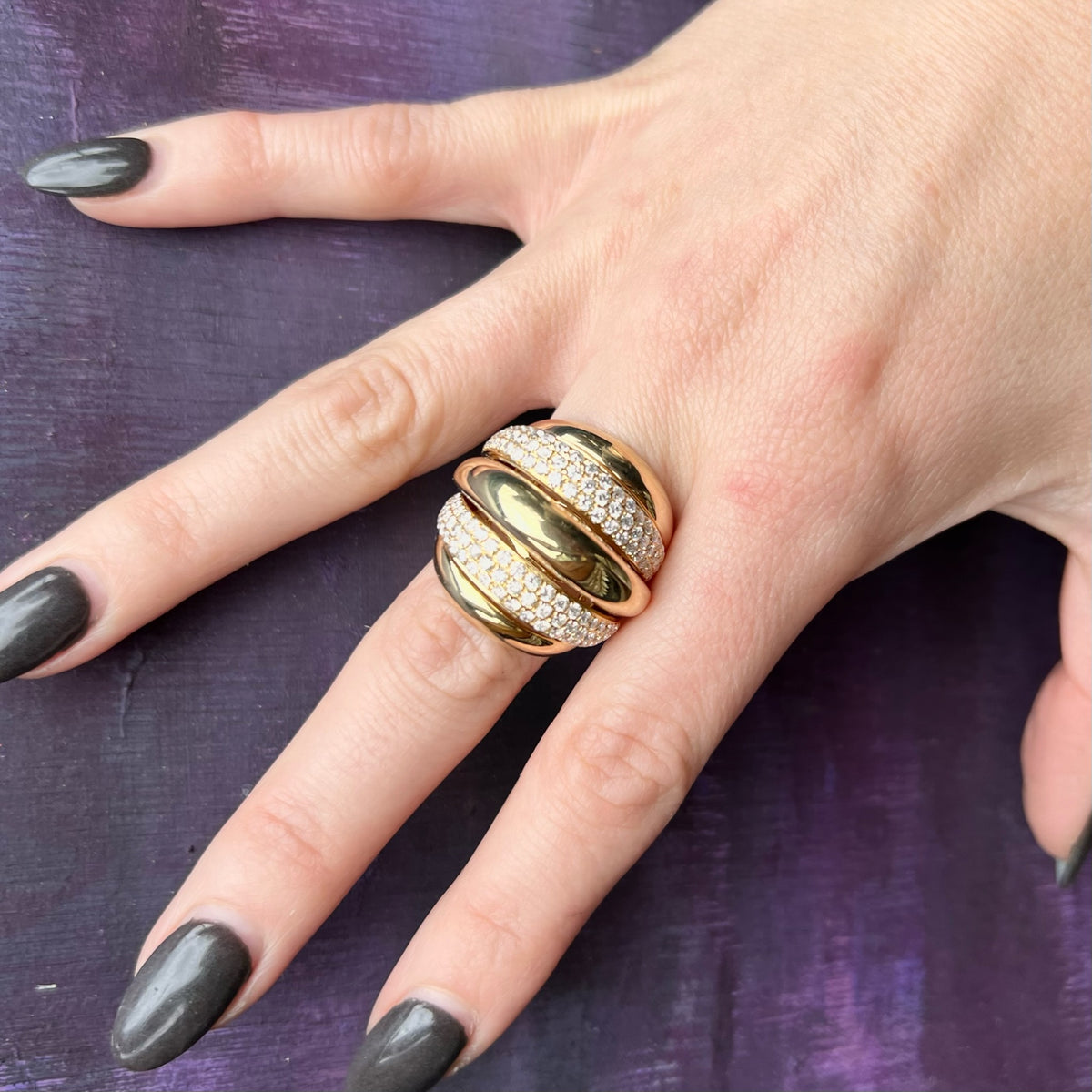 Biggest Boldest 18k Gold & Diamond Pavé Band