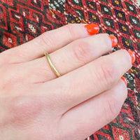 West German Curved Green 18k Gold Band