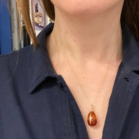 Agate Pendant Gift Wrapped in Gold Ribbon