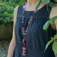 Fabulous Blood Red Peking Glass Bead Necklace