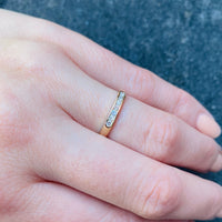 Mid Century Diamond Wedding Band in Sleek Gold