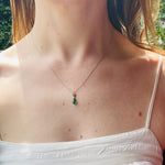Diamond & Emerald Drop Necklace by brunet