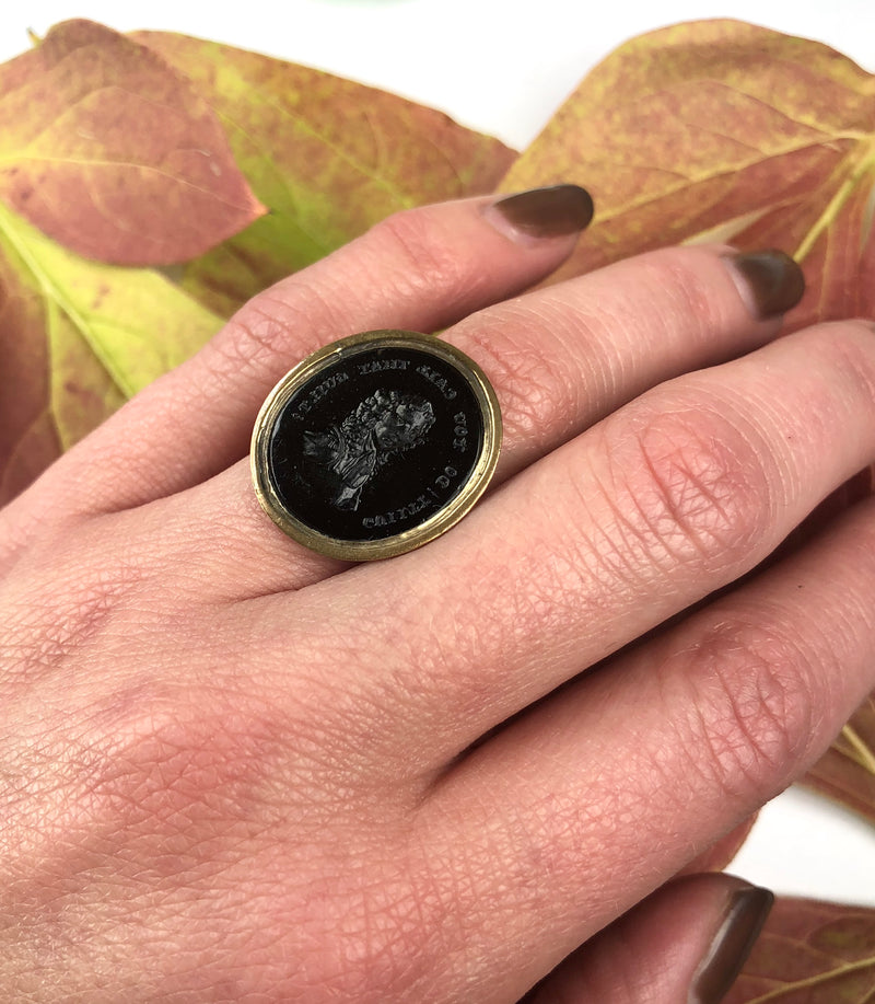 Antique Tassie Intaglio Ring with a Judge Guilty! You call that Guilty?