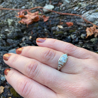 Pretty Deco OEC Diamond Engagement Ring