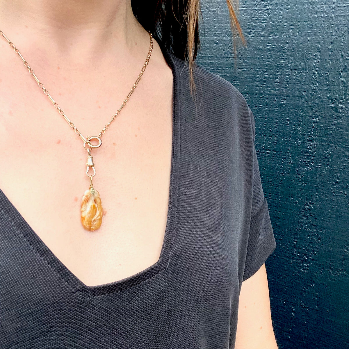 Carved Red Jade Gourd Pendant