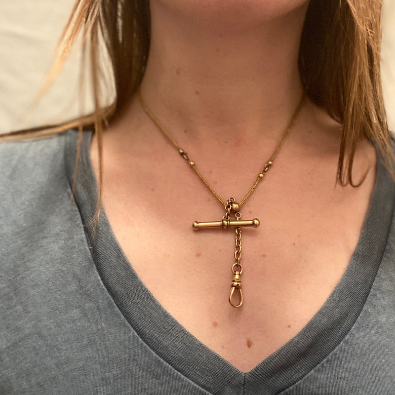 My Favourite Antique Woven 18k Chain with T-bar and Hook