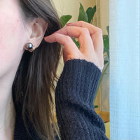 Dark & Dreamy Iridescent Grey Pearl Studs
