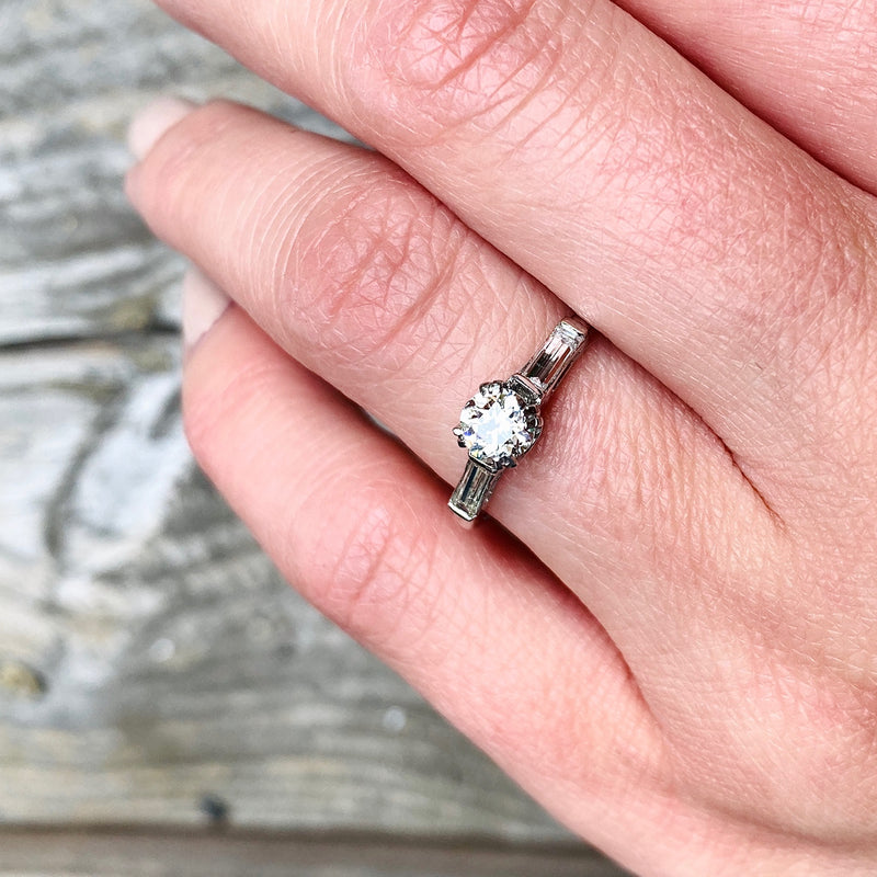 Practical Beauty a Platinum Diamond and Baguette Ring