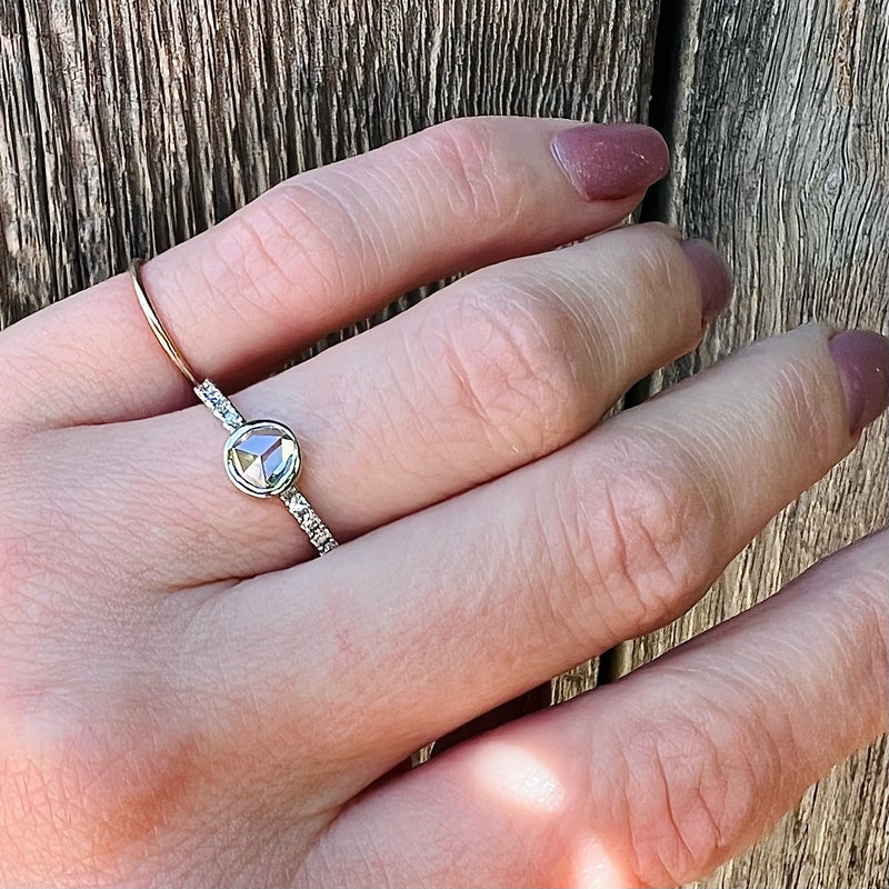 Glittering Rose Cut Diamond Engagement Ring by 720