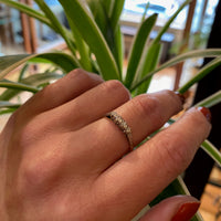 Platinum & Gold Diamond Band with Engraved Shoulders