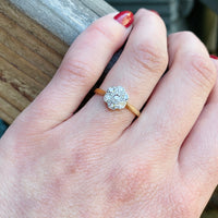 London c.1900 Diamond Set Flower Ring