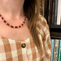 Fabulous Faceted Carnelian & Crystal Deco Beads
