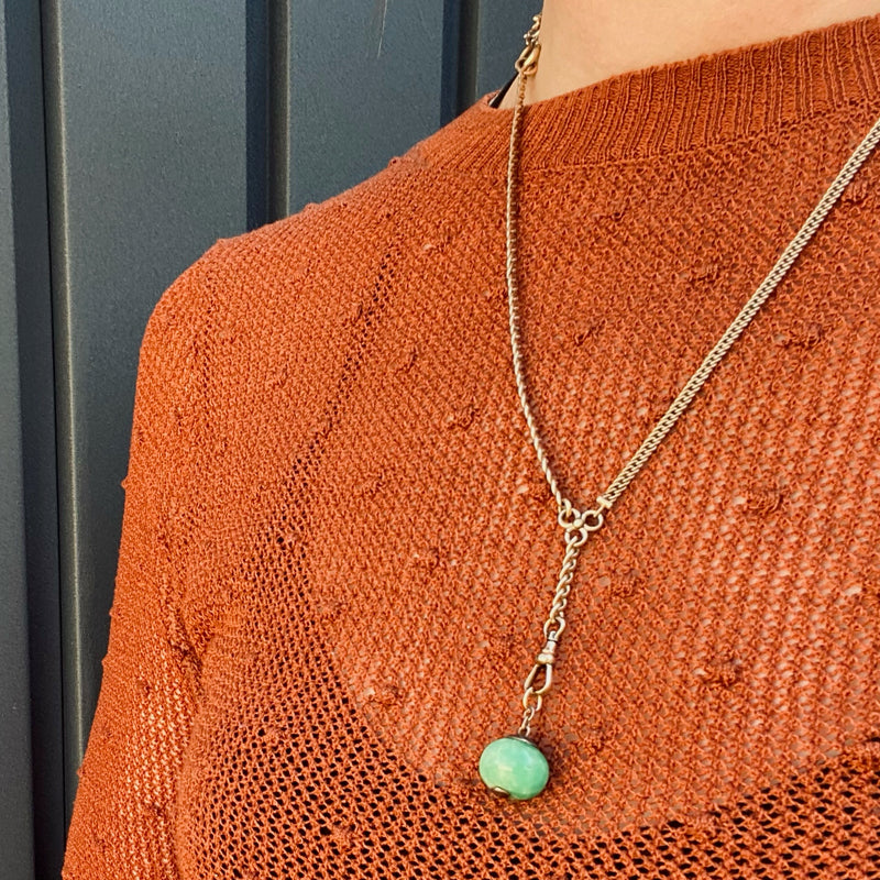 Art Deco Green Pâte de Verre Fob Pendant